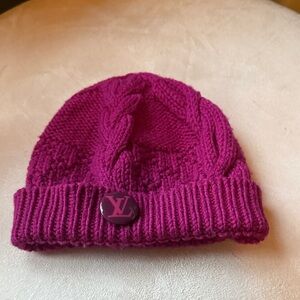 Louis Vuitton Fuchsia Cable Knit Beanie